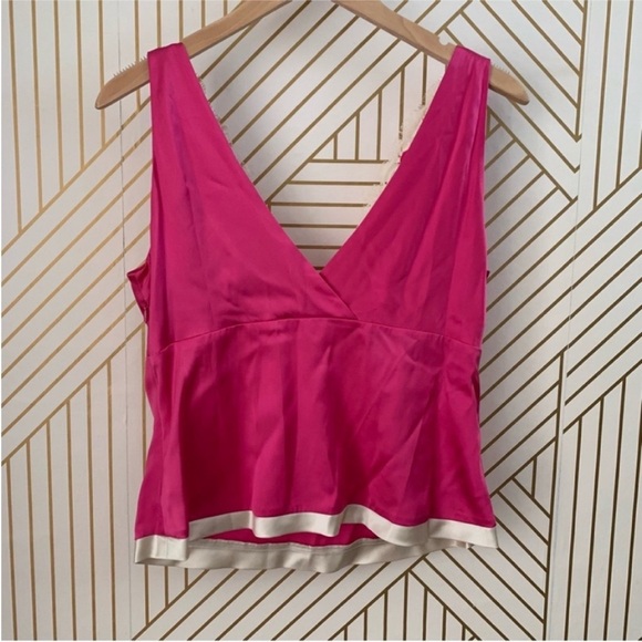 Polo Jean Company Ralph Lauren silk lace trim sleeveless top plunging neck L - Picture 9 of 11